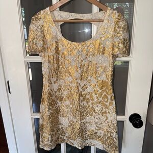 Beulah Gold Mini Dress Size Large